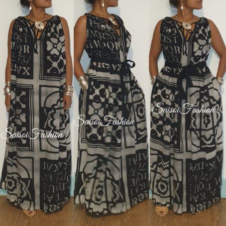 Batik Handmade Sommer Maxikleid  S-XL