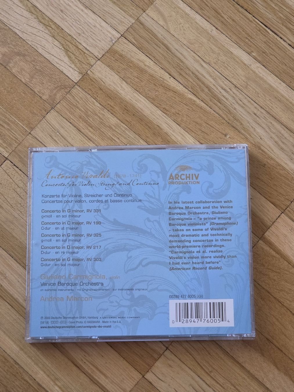 CDs: CD: Vivaldi Konzerte mit Giuliano Carmignola – Gebraucht aus Aesch BL von immon 1