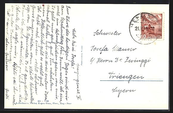 Cartoline postali: AK Menzingen, Das Lehrerinnen-Seminar – Usato da Berlin venduto da bartko-reher 1