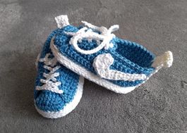 Baby-Turnschuh, jeans-weiss gehäkelt_16