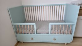 Kinderbett mintgrün mit Schublade guter Zustand IKEA MYLLRA