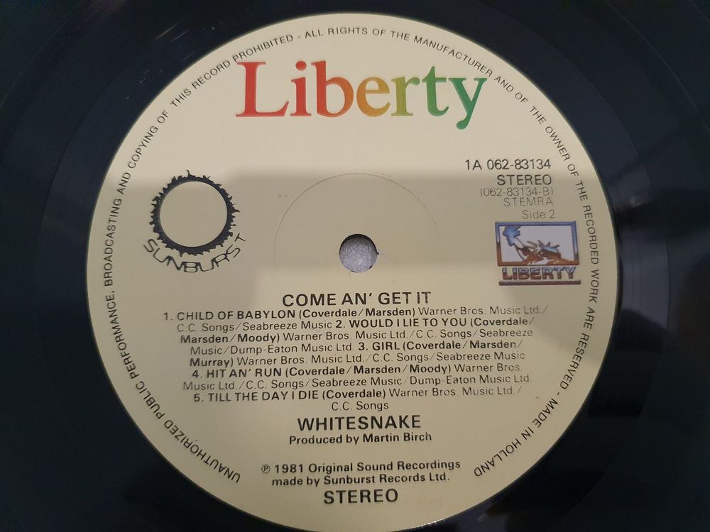 White Snake Whitesnake Come An' Get It Rock Band Men's Black