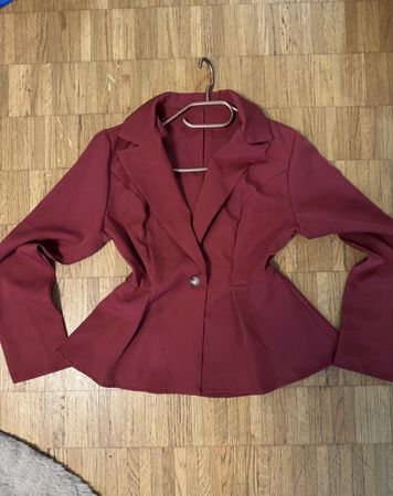 Damen Blazer tailliert bordeauxrot ein Knopf Zustand gut