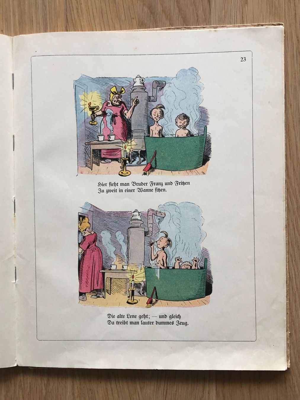 Libri: Antikes Kinderbuch: Wilhelm Busch "Hans Huckebein" – Usato da Biel/Bienne venduto da TomBaBi 7