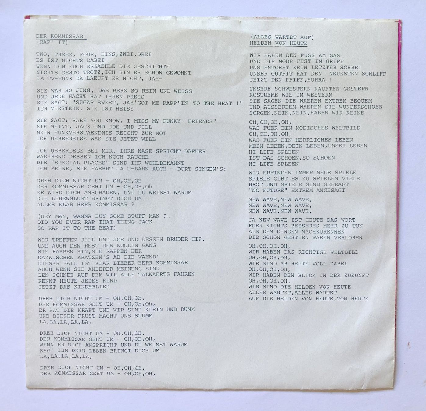 Schallplatten: FALCO - DER KOMMISSAR – Gebraucht aus Bottens von hotter-than-hell 1