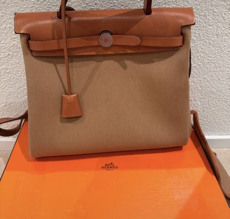 Hermès Sac Herbag Zip RT 31 Canvas Leder guter Zustand