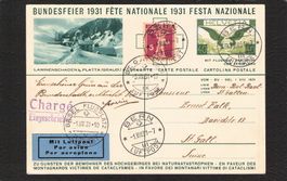 FDC Bundesfeierkarte 1931,Nr. 53 ll c ,Aviatik,gel.1.Vlll.31