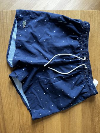 Lacoste Badehose, Gr. M, Dunkelblau mit Pünktchen - Sommer