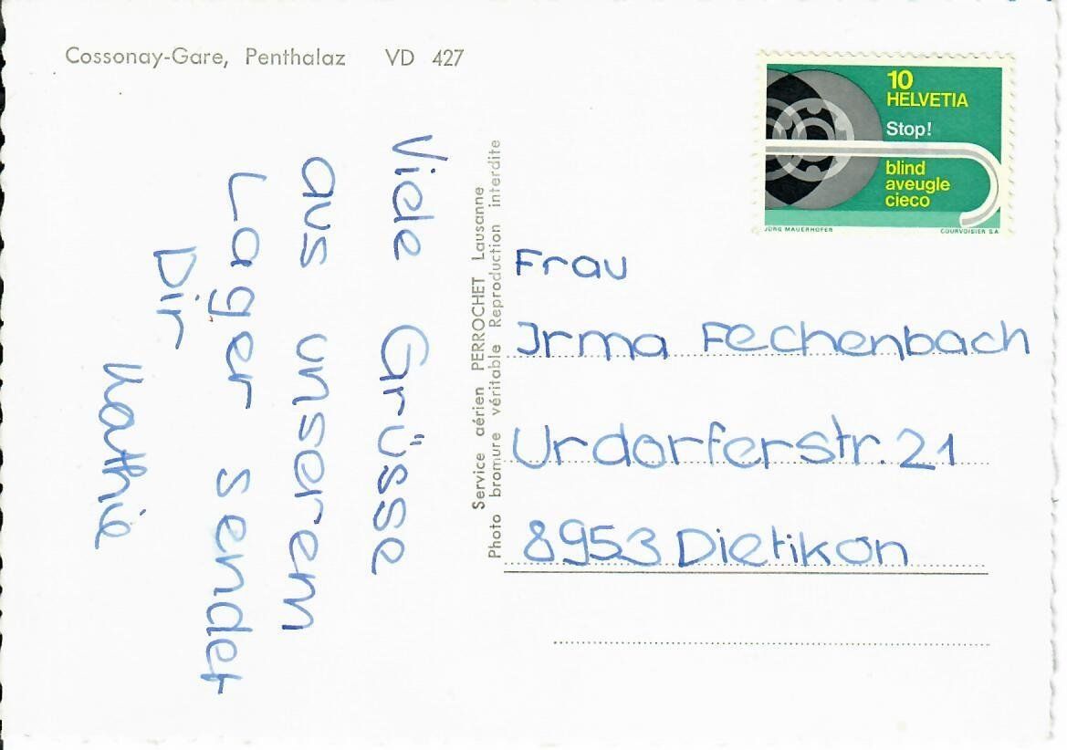 Cartoline postali: Cossonay-Gare - Penthalaz – Usato da Hochdorf venduto da Ziegel-16 1