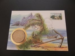 Münzbrief Pitcairn 1 Dollar 1990 Establishment of Settlement