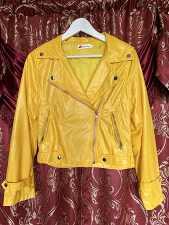 Regenjacke im Biker Look, gelb, neu
