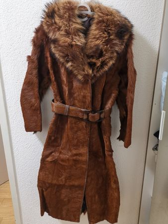 Damenmantel lang Echtpelz