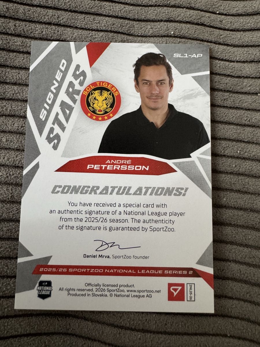 Sportzoo Sammelbilder & Trading cards: Andre Petersson SCL Tigers Autogrammkarte 2025/26 #/99 – Neu (gemäss Beschreibung) aus Rapperswil SG von ste_99 1
