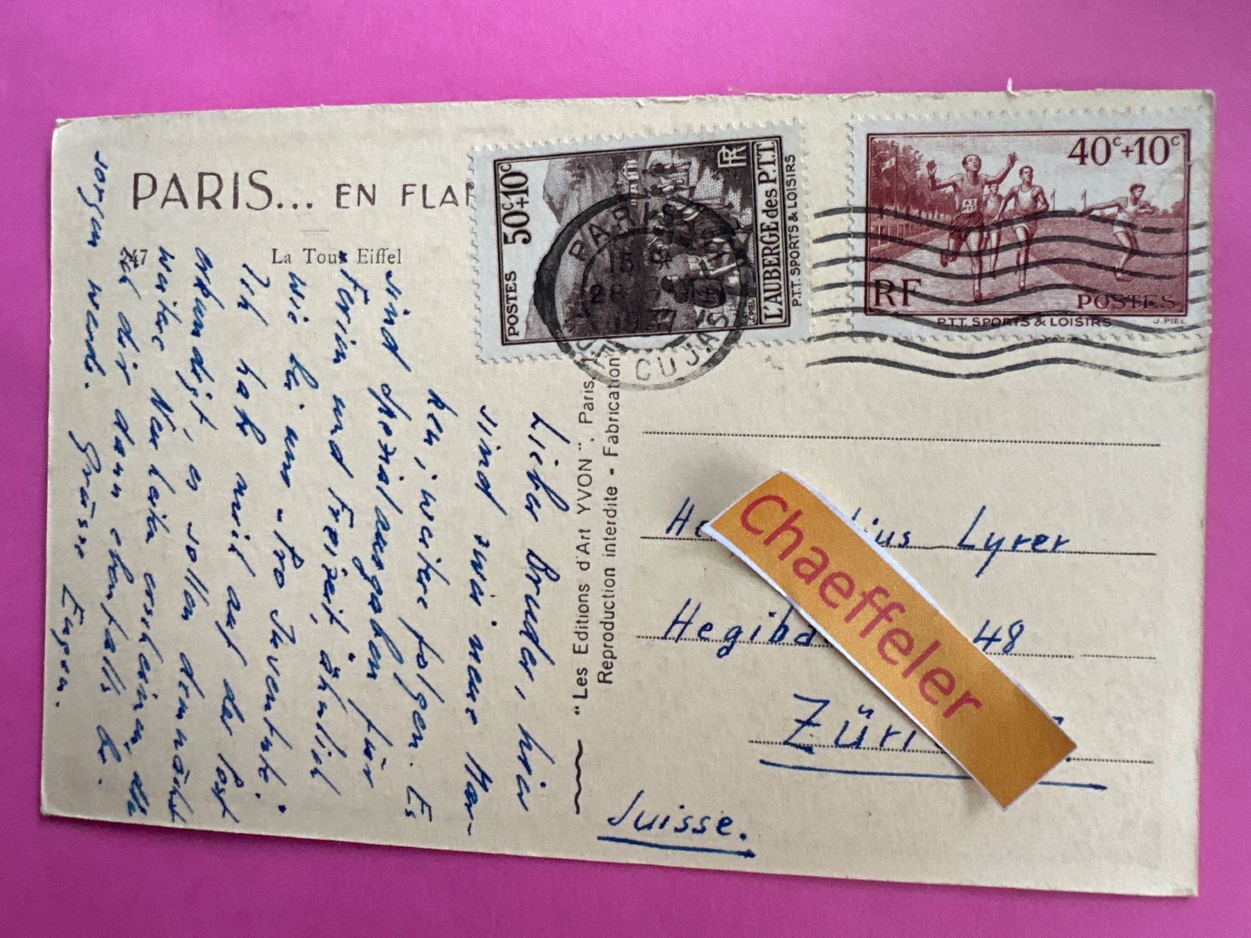 Cartes postales: 1937 Paris… La Tour Eiffel – D'occasion à Zürich par Chaeffeler 1