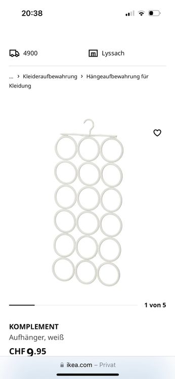 Kotomoda Kleiderbügel Für Schals & Gürtel - 5er Set Schwarz, Rutschfeste Aufhänger