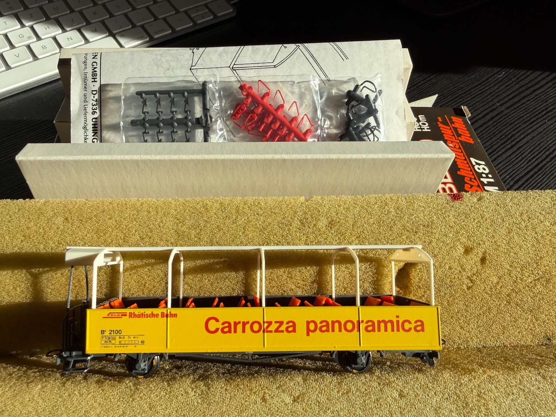 Bemo Modellini di ferrovie: BEMO RhB Aussichtswagen B 2100 – Nuovo (secondo la descrizione) da Grüsch venduto da ro77bert