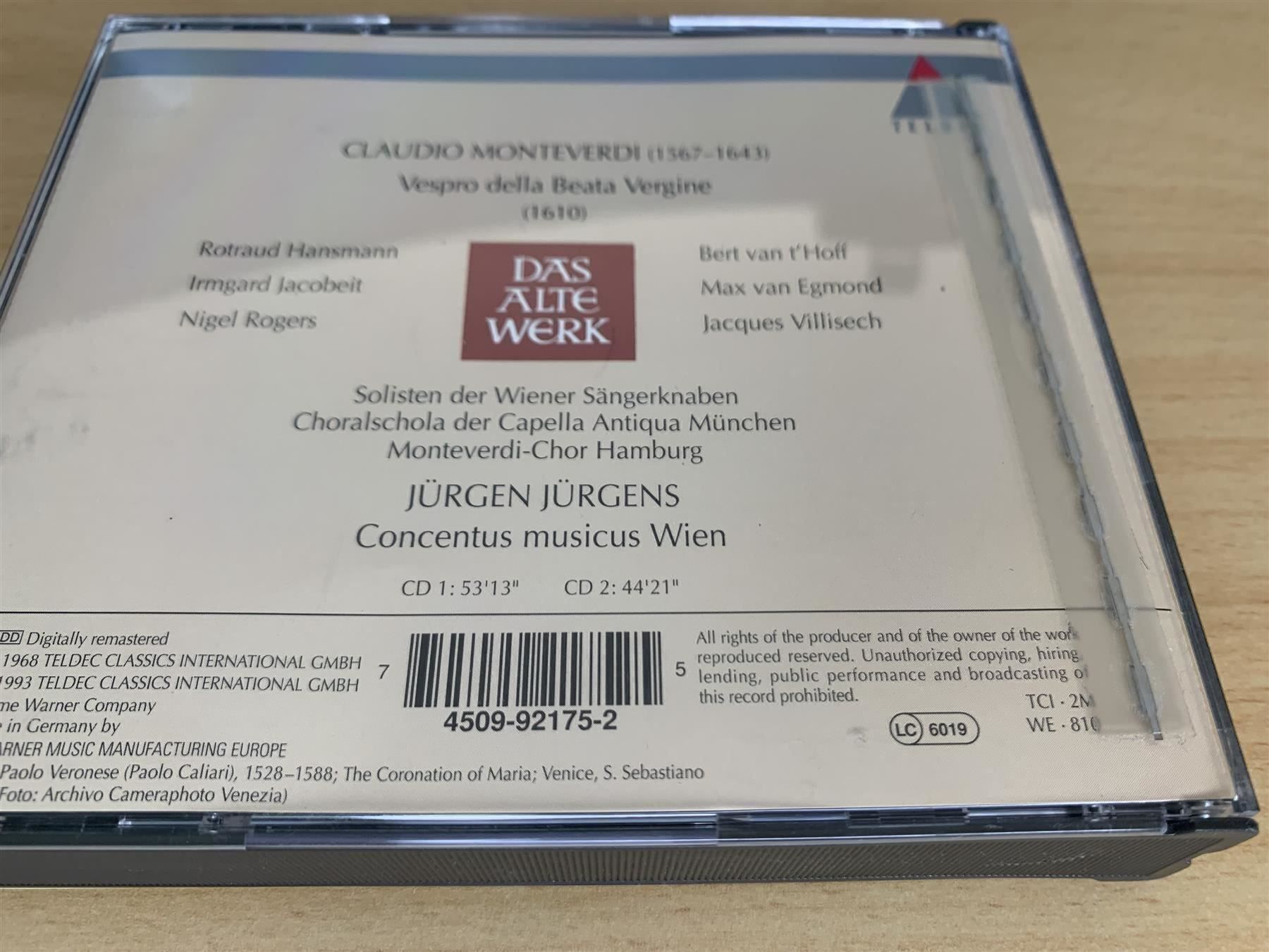 CD: Vespro Della Beata Vergine  - 2 CD – Usato da Rikon im Tösstal venduto da Alpenmutz 1
