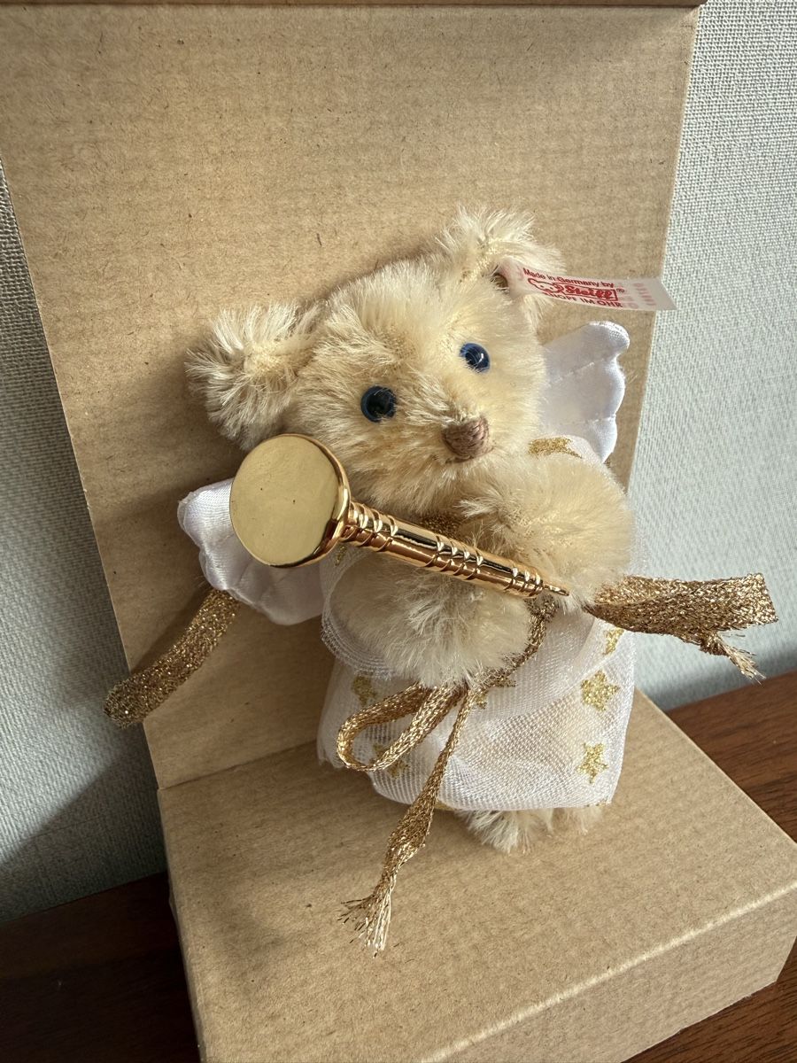 Steiff Tutte le decorazioni: Steiff Teddybär Engel Ornament mit Trompete NEU – Nuovo e nell'imballaggio originale da Mumpf venduto da A_B_E 5