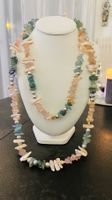 Pièce Rare collier en Perles, Jade et quartz Rose 134 cm