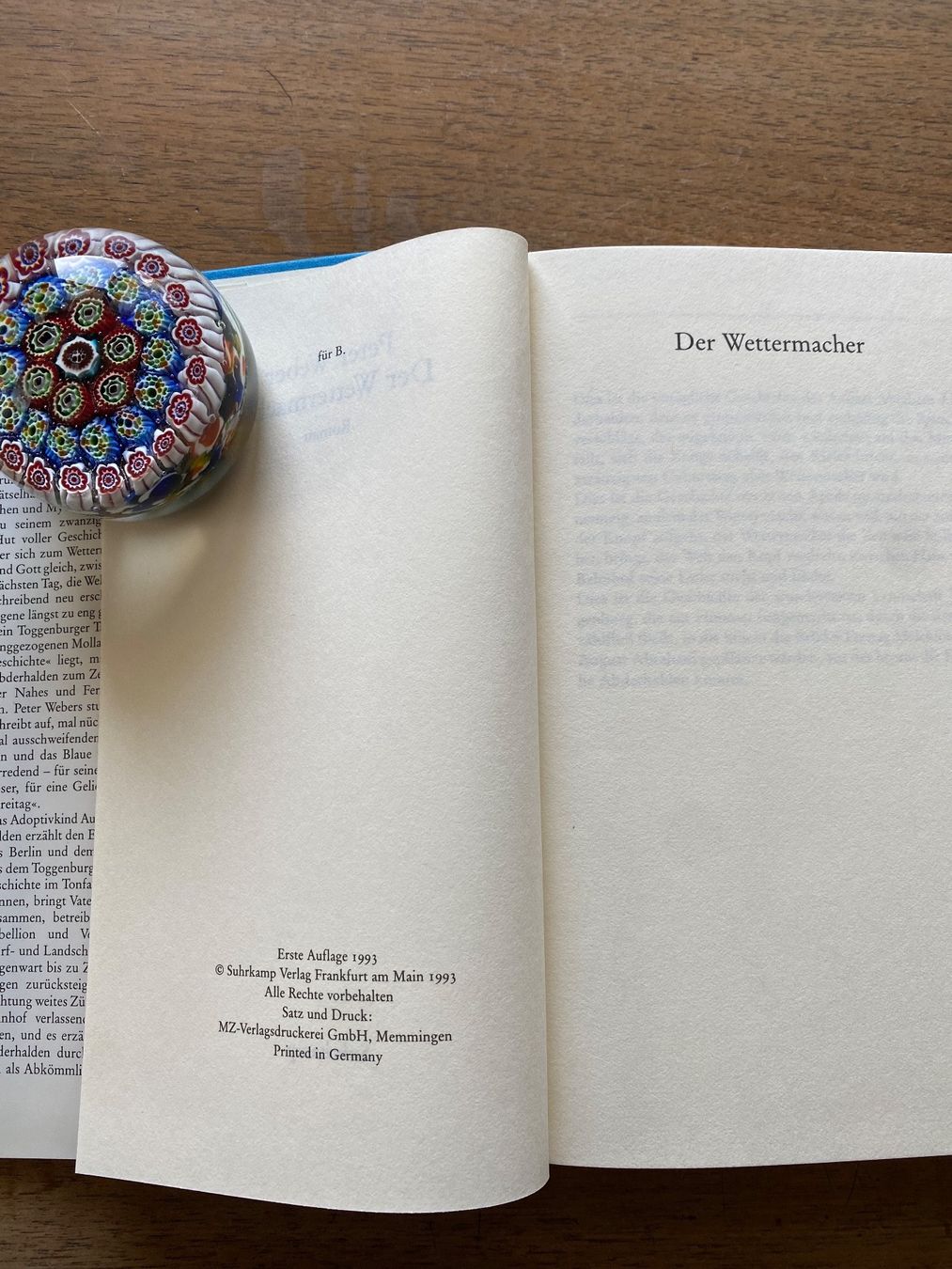 Libri: Peter Weber Der Wettermacher EA 1993 – Usato da Zürich venduto da 2013tg 2