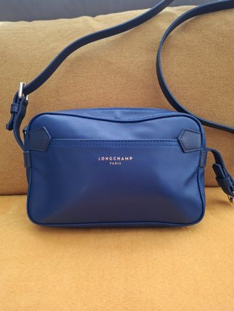 Longchamp sac bandoulière bleu marine cuir occasion été ☀️