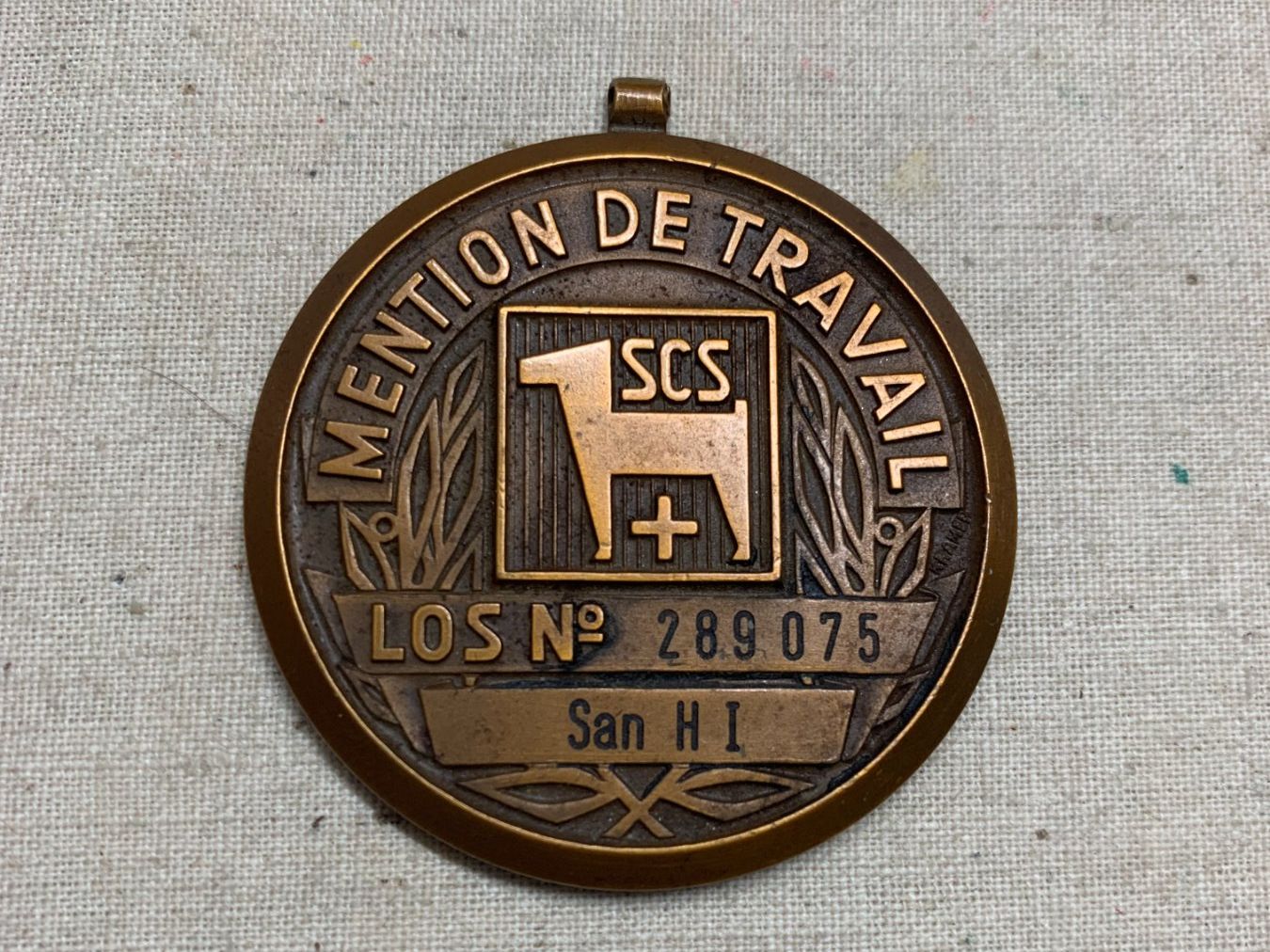 Medaillen: Medaglia "Mention de Travail - SCS" – Gebraucht aus Sorengo von 74in