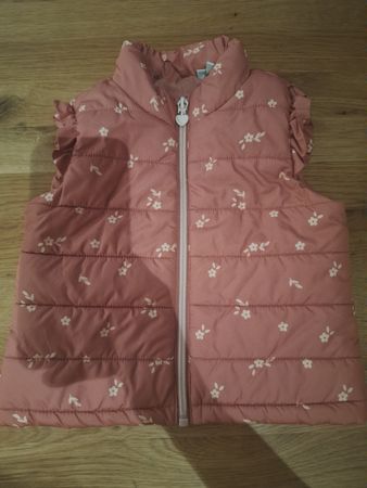 Kinder Weste Gilet rosa Blumenmuster
