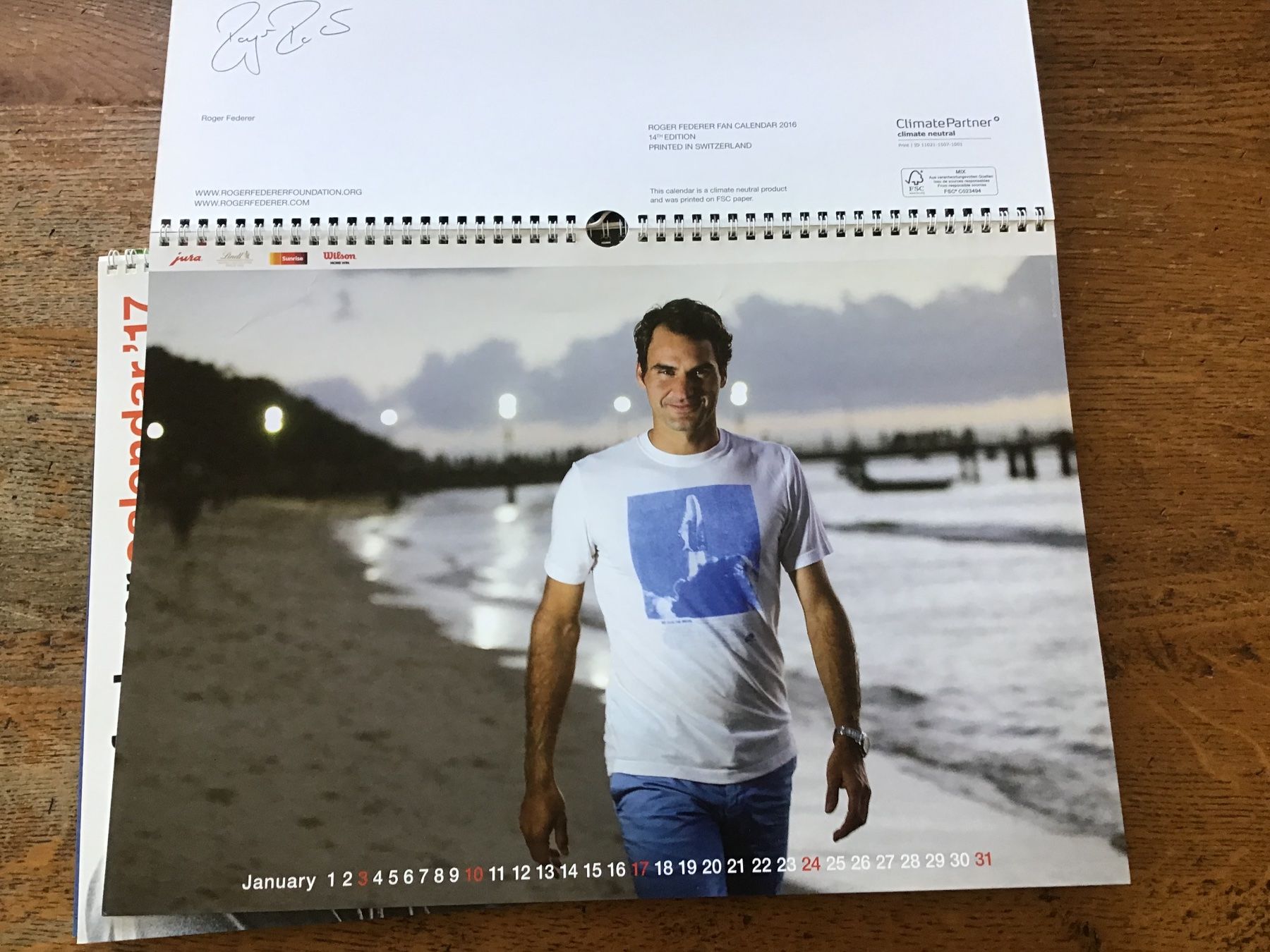 Calendari: Calendrier officiel Roger Federer 2016 – Usato da Fully venduto da Ruby97 1
