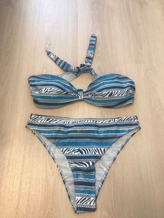 Sommer Bikini Set, Blau/Weiss, Neu!
