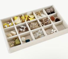 Schmuckaufbewahrung, Schmuckkasten, Schublade, Beige, Neu!
