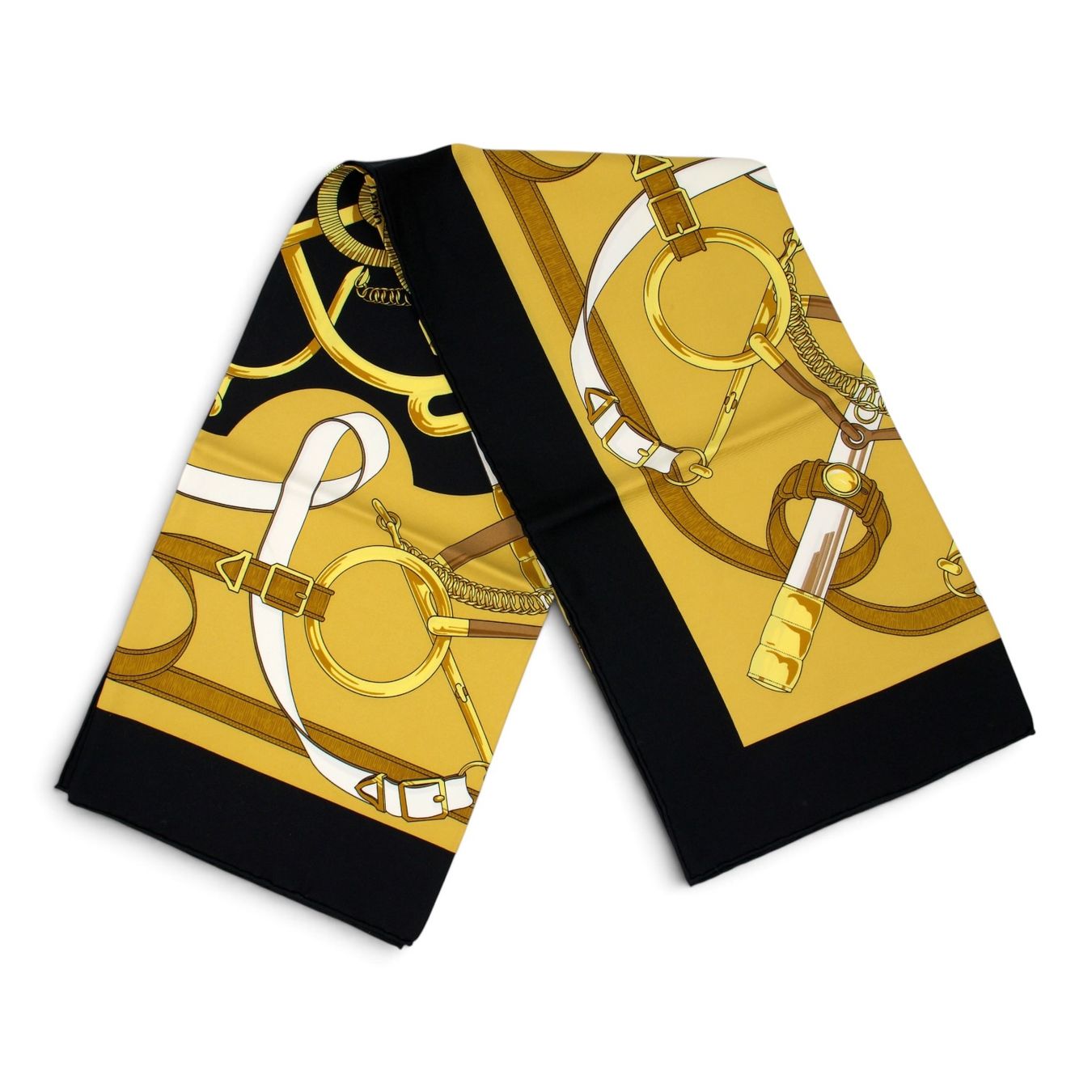 Hermès Foulards, Tücher & Schals: Hermès Carré "Eperon d'Or" schwarz – Gebraucht aus Binningen von Designerlabels 4