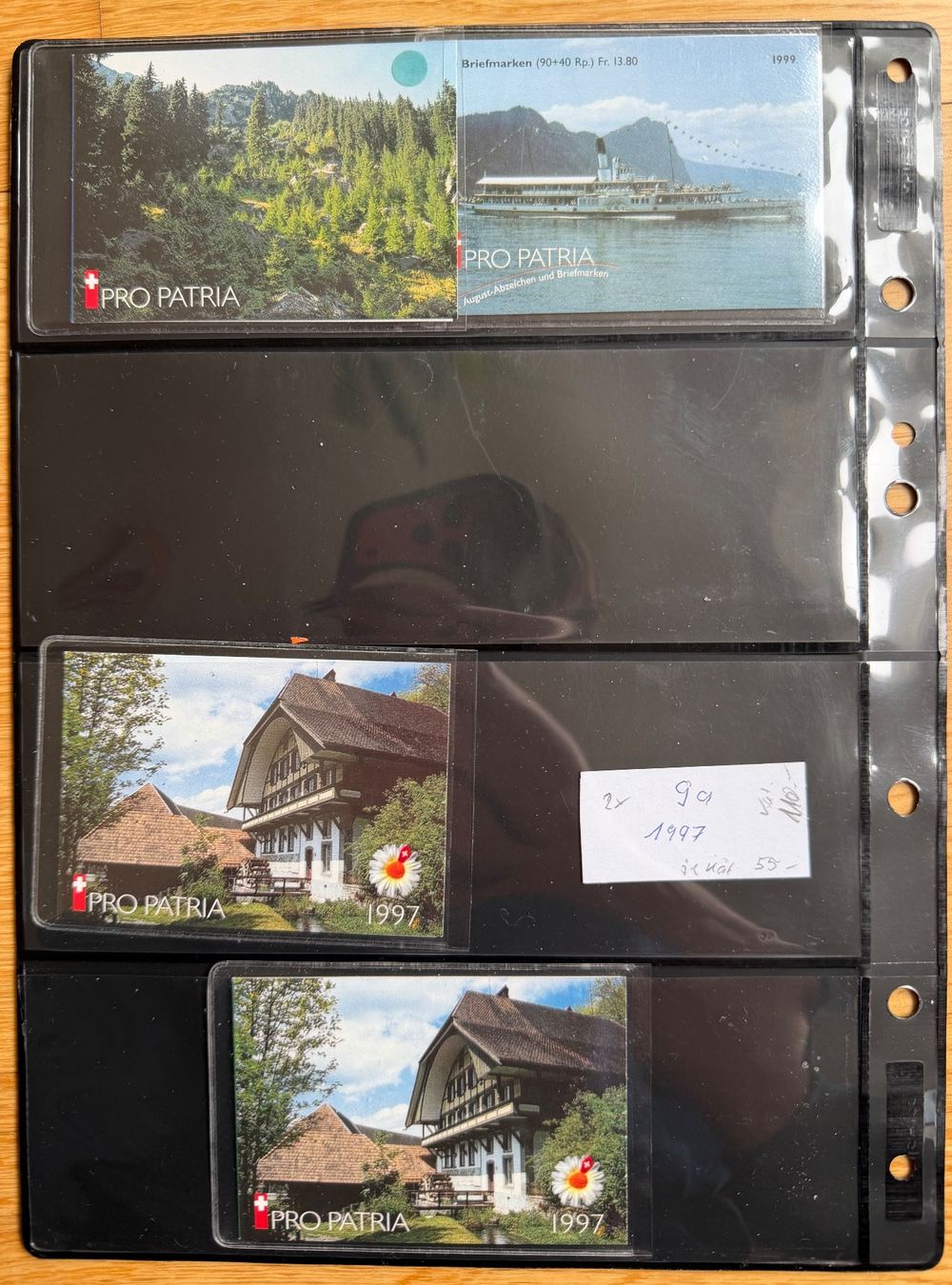 Alle Briefmarken: Pro Patria, Markenheftchen 1990-1999 mit ETS – Gebraucht aus Oberuzwil von Deafgrischa 1