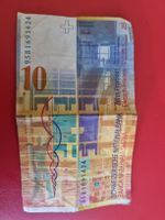 SCHWEIZ: 10 FRANKEN- NOTE GEBRAUCHT