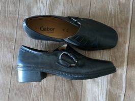 🆕 Gabor Comfort Leder Pumps / Loafer - 38.5 - schwarz