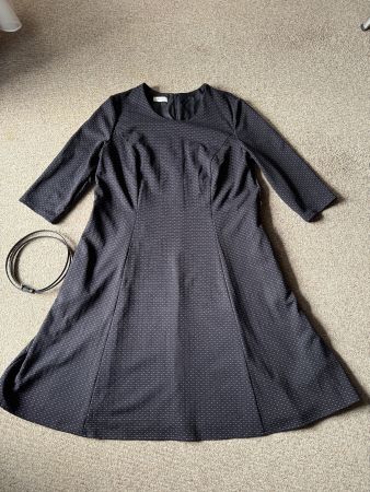Gerry Weber Collection Kleid mit Gürtel, Gr. 46, dunkelblau