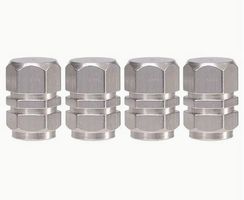 4 x Ventilkappen silber - grau