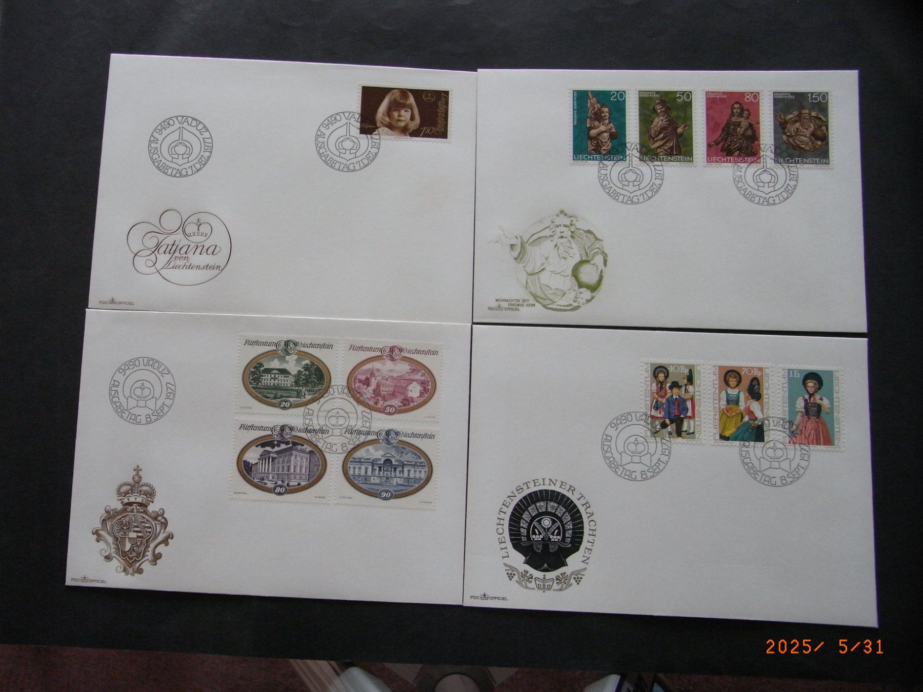 Tutti i francobolli: 1977 FDC 8 Couverts top  KP 78.-- – Usato da Ittigen venduto da shetland 1