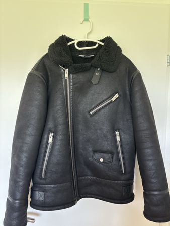 Zara Biker Jacke schwarz mit Fellbesatz guter Zustand