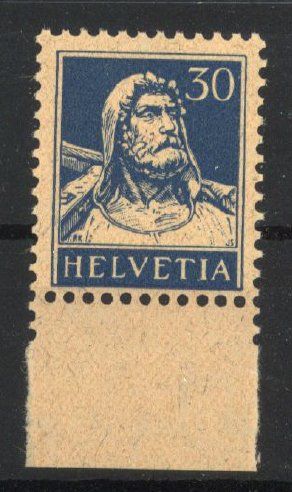 Alle Briefmarken: 1924, Tellbrustbild, Nr. 160 ** – Gebraucht aus Willisau von Vollstempel
