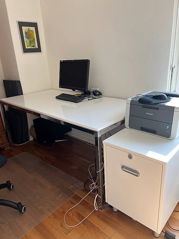 Scrivanie: Bürotisch weiss / chrom mit Korpus – Usato da Arlesheim venduto da SKA_4144