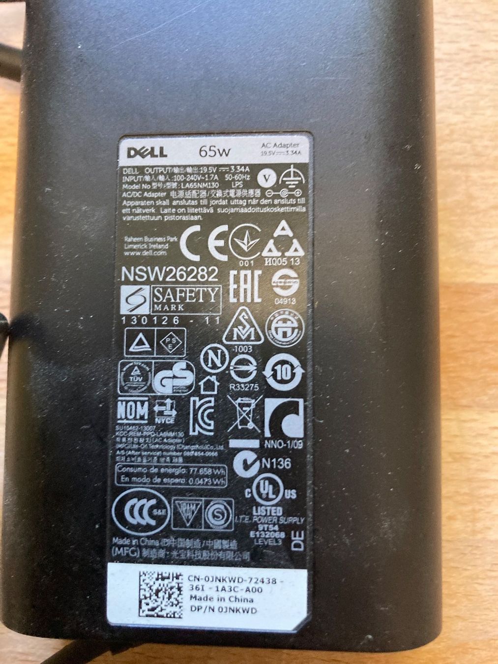 Caricabatterie: Dell - LA65NM130 - AC Adapter - Netzteil – Usato da Zürich venduto da wilden 1
