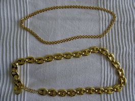 2 Vintage Halsketten Gold doublé