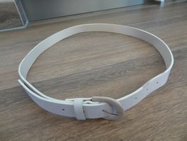 Ceinture femme blanche, taille 85-100cm