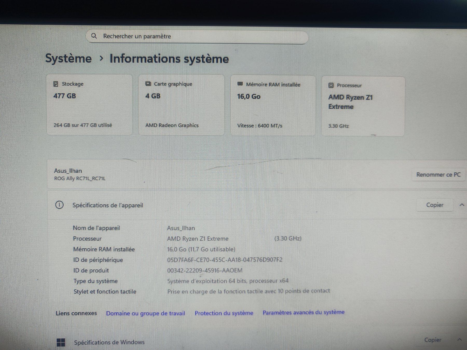 Asus Console: Console portable Asus ROG Ally RC71L SANS CHARGEUR – Usato da Neyruz FR venduto da Cembaba77 1