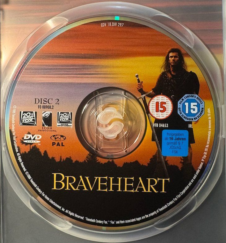 Tutti i DVDs: 2 DVDs BRAVENHEARTH - MEL GIBSON – Usato da Wisen venduto da gigisna 2
