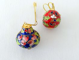 Cloisonné Weihnachtskugeln, vintage, neu
