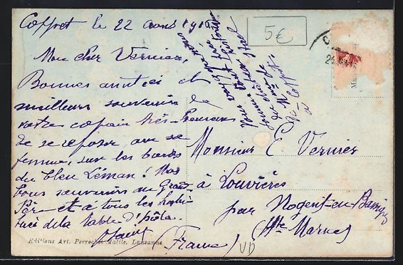 Cartoline postali: AK Coppet, Vue generale, 1910 – Usato da Berlin venduto da bartko-reher 1