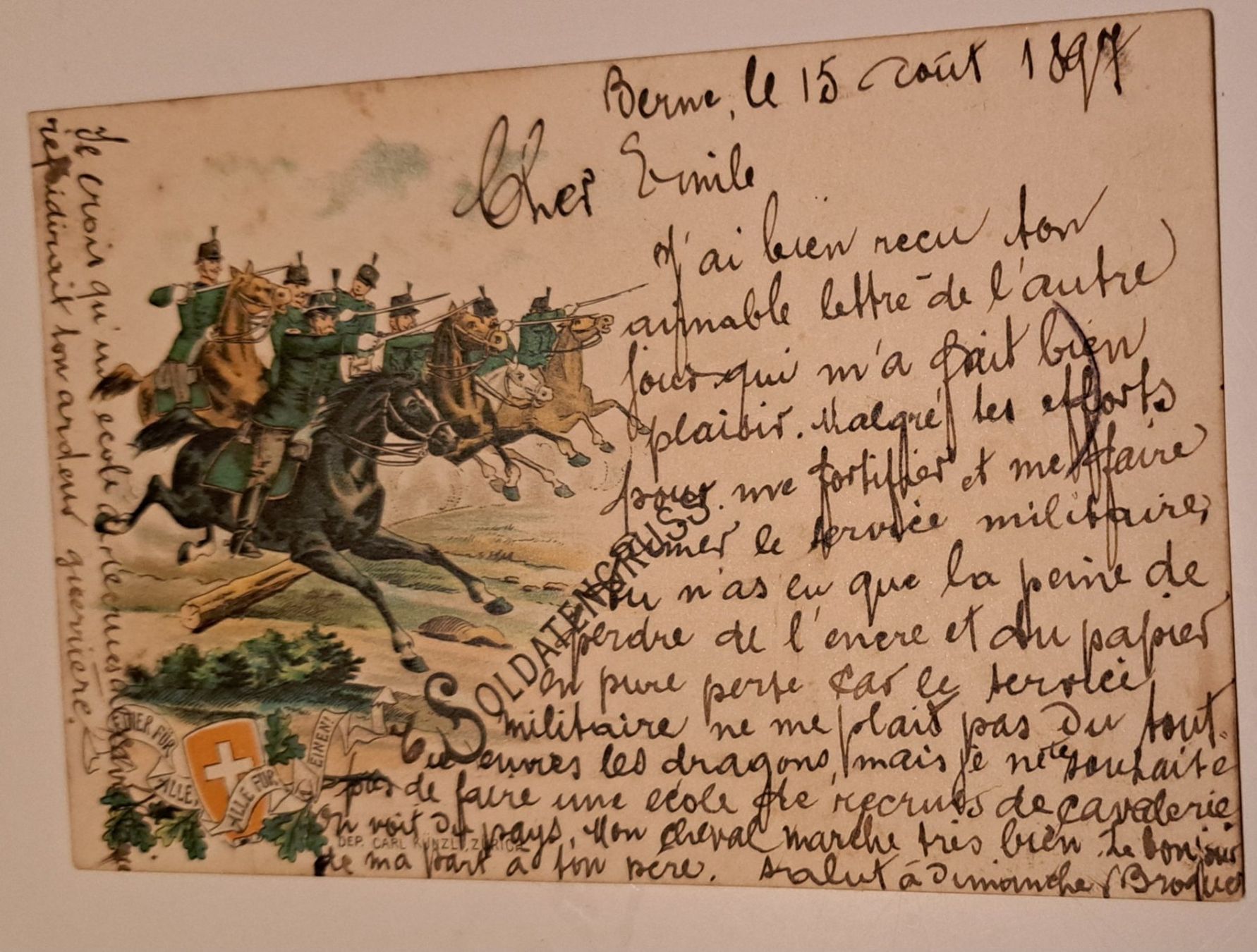 Cartoline postali: Militär- Postkarte von 1897 – Usato da LIESBERG venduto da NORDAMERIKA 1