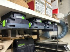 8x Festool 18V Akkuhalter – Wand/Untertisch Halterung