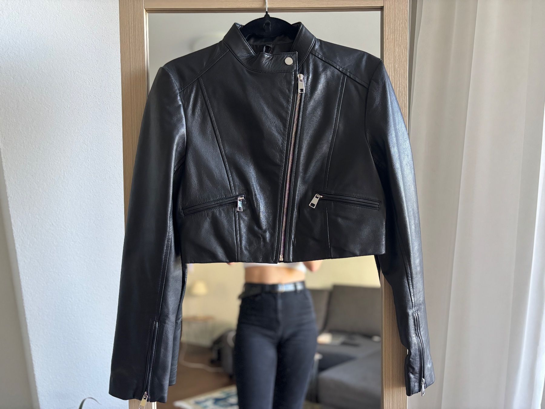 Mango Giacche: Veste biker en cuir Mango Selection – Nuovo e nell'imballaggio originale da Neuchâtel venduto da dum_5xby